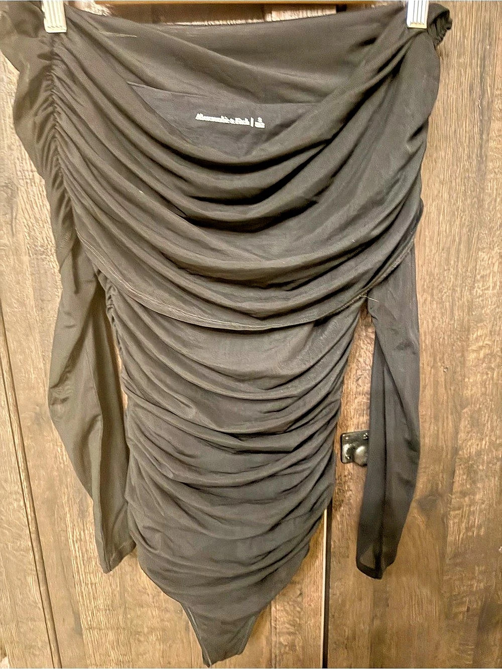 Abercrombie and Fitch Black Ruched Bodysuit Like New